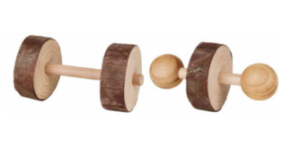 Lot 2 haltères en bois